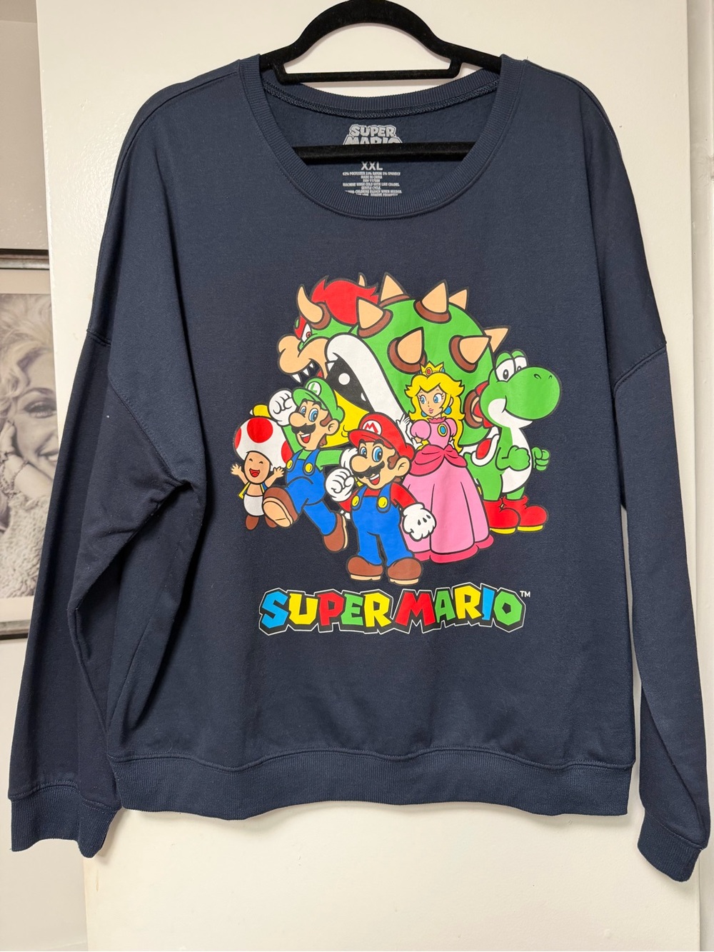 Nintendo Super Mario Navy Blue Graphic T-Shirt